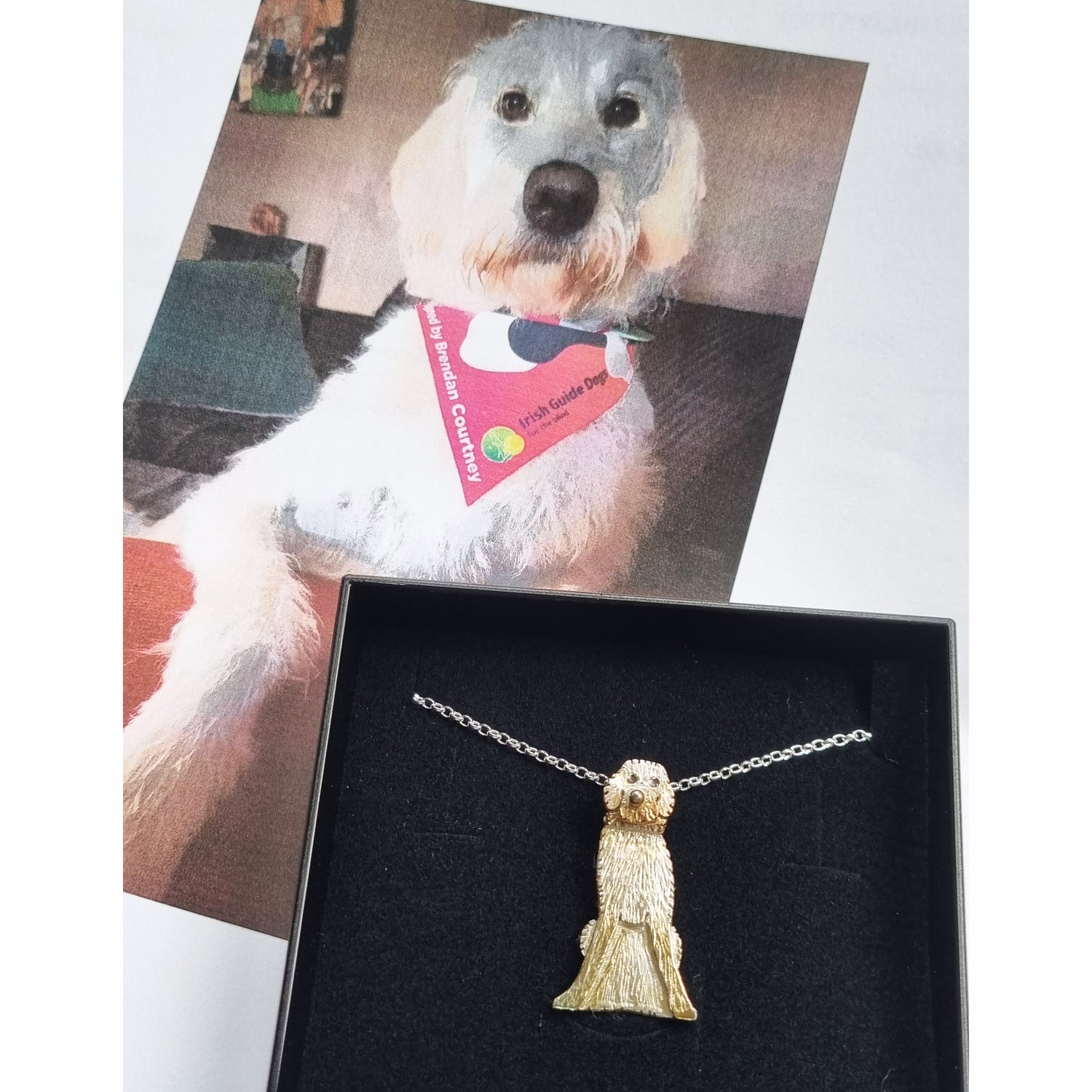 custom dog necklace, jewellery for dog owners, custom pet jewellery, labradoodle necklace